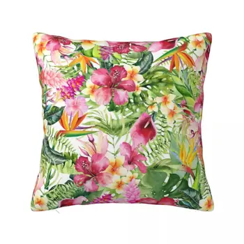 Svetlé Kvety Vankúš Tropické Havajské Kvetinový Soft Polyester Obliečka Na Vankúš Posteľ Zips Kryt Lete