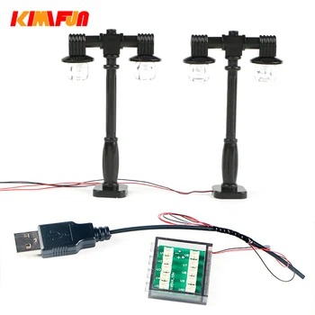 5pc 2Pin 40 cm MOC Bilaterálne Pouličné Lampy Accessorie stavebným Signál Led Svetlom, High-tech Ulice Mesta DIY USB Port Lampa