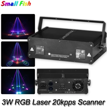 3W Dvojité Hlavu RGB Laser Animácie Dataprojektor 20kpps Skener DJ Laserové Svetlo Profesionálne Disco Bar Club Party Dance Stage Lampa