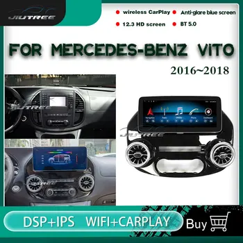 128GB Android autorádia Pre Mercedes Benz V Triede Vito Viano Valente Metris W447 2016-2018 multimediálny prehrávač Stereo Hlava Jednotky