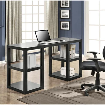 Opôr Dvojité Podstavec Počítača písací Stôl, Čierna kancelársky stôl Office Stoly, kancelársky Nábytok