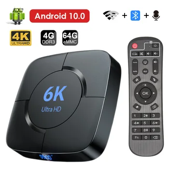 Nové 6K Allwinner H616 Smart TV Box Android 10.0 3D Dual Wifi 2.4 G/5G 4GB RAM 32 G/64 G ROM Media Player Set-Top-Box