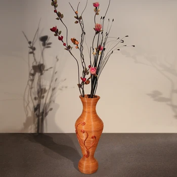 Ratanový pultu váza Juhovýchodnej Ázie Indonézsky ratan ručne vyrábané vázy Pastoračnej ponúka Moderný a štýlový stolný ozdoby