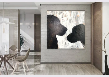 Veľké Abstraktné Psa Siluetu Obrazy na Plátne olejomaľba Moderné Zvierat Výtvarné Umenie Psa Umenie Textúrou Ručne Maľované Steny Umenie