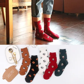 Horúce dámske Ponožky Európskych a Amerických Roztomilý Kreslený Šteňa Bavlnené Ponožky Animal dámske Ponožky Womans Dievčatá Psa Cartoon Ponožky
