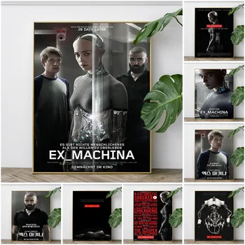 Ex Machina Sci-Fi Film Art Print Plátno Na Maľovanie Plagátu Thriller Film Stene Obraz Domova