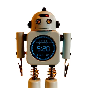 Robot budík študentov používať inteligentné 2021 nové elektronické ploche hodiny deti, chlapci a dievčatá si hore v spálni