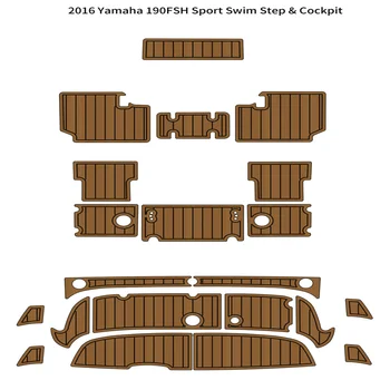 2016 Yamaha 190FSH Šport Plávať Platformu Kokpitu Pad Loď EVA Pena Teak Rohože