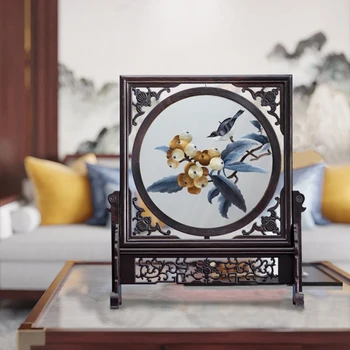 Nový Čínsky Štýl, Starožitné Obrazovke Home Decor Suzhou obojstranné Výšivky Figúrky & Miniatúry Dary, Dobré mravy Dekorácie
