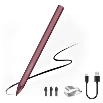 Stylus Pen pre Magnetické Povrchu Pro 3/4/5/6/7 Pro X Go 2 Knihy Latpop 4096 Úrovne Tlaku Palm Odmietnutie-Červená