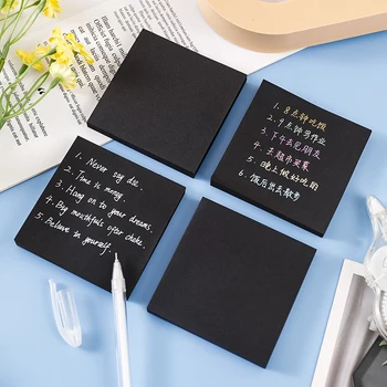 50Sheets Kawaii Black Memo Podložky Sticky Nálepky Post Poznámky Kancelária kórejský Papiernictvo Scrapbooking Školské potreby