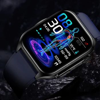 2023 Smart Hodinky Mužov 1.96-palcový HD Displej, Telesnej Teploty Cvičenie EKG+PPG Neinvazívne Cukru v Krvi Bluetooth Hovor smartwatch
