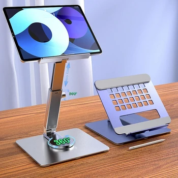 Hliníkový Stojan Tabletu Stôl, Podstavec 360° Rotácia Multi-Uhol Výškovo Nastaviteľné Skladací Držiak Dock Pre Xiao Tabletu iPad Notebook