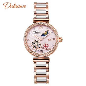 DULUNWE Automatické Mechanické Ženy Hodinky, Luxusné Značky Módnych Svetelný Lady Hodinky Elegantné Náramkové hodinky Bežné Ženské Montre Femme