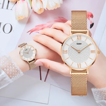 DOM Ženy Sledovať Top Značky Luxusné Quartz hodinky Bežné Oka popruh ultra tenké Diamond povrchu hodiny Relog G-36 G