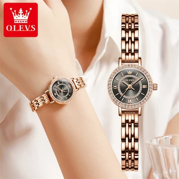 OLEVS 5508 Nepremokavé Módne Ženy Náramkové hodinky Quartz Super-tenký Vysoko Kvalitnej Nerezovej Ocele, Remienok Hodiniek Pre Dámy Nové Reloj