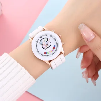 Dámske Hodinky Módne Farebné Jelly Silikónové Popruh Športové Dámske Hodinky Luxusné Cartoon Panda arabčina Digitálne Quartz Wristwatche
