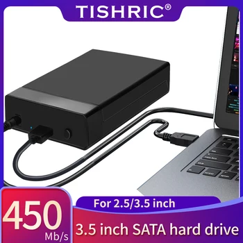 TISHRIC HDD Prípade 3.5 SATA na USB 3.0 Adaptér, Externý Pevný Disk Krytu s 12V/2A Napájací Adaptér Podporu UASP Nástroj zadarmo