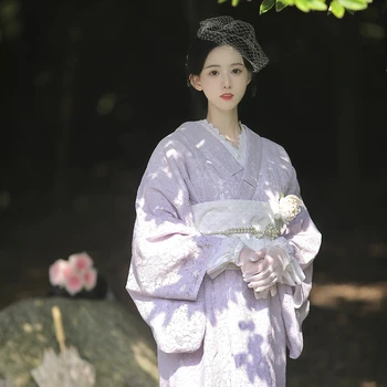 Vintage Žien Čipky Dlhé Šaty Japonské Tradičné Vysoký Stupeň Kimono Cosplay Nosenie Fotografie Šaty Formálne Yukata