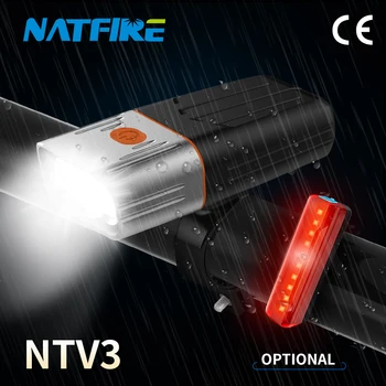 NATFIRE NTV3 Bicyklov Svetla LED Svetlometov a Zadných koncových svetiel pre MTB Bike Príslušenstvo 5-10 Hodín Runtime ako Blesk Svietidla