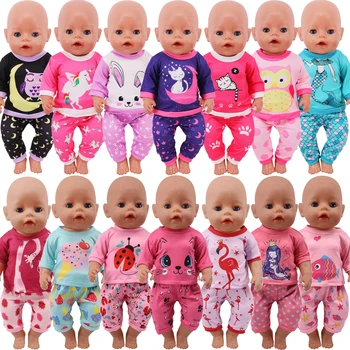 2 Ks/Set=Košele + Nohavice Bábiky Oblečenie Príslušenstvo Pre Narodené Dieťa 43 cm & 18-Palcové American Doll Dievča Hračky a Našej Generácie Nenuco