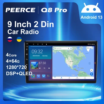PEERCE 2 Din Android 13 9 Palcový 4Core autorádia Multimediálne Auto Video Prehrávač 2Din Navigácie GPS FM pre Nissan Kia Honda, VW