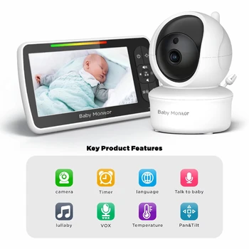Smart Wireless Wifi 1080P Displej Hd Audio Video Interkom Baby Monitor S Digitálny Displej, Fotoaparát