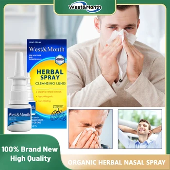 Organické Bylinné Nosový Sprej Zápal Vedľajších Nosových Dutín Liečbu Alergickej Nádchy Kýchnutí Svrbenie Obštrukcie Nosovej Úľavu Dýchať Hladko Starostlivosť