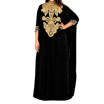 Black Dubaj Maroko Kaftany Farasha Abaya Islamskej Šaty Módne Trendy V Európe a Amerike