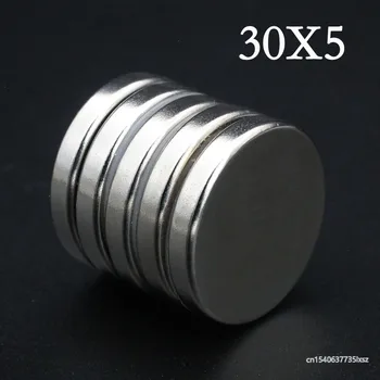 3/5/8/10 Ks 30x5 Neodýmu Magnet 30 mm x 5 mm N35 NdFeB Kolo Super Silné Silné Permanentné Magnetické imanes Disk