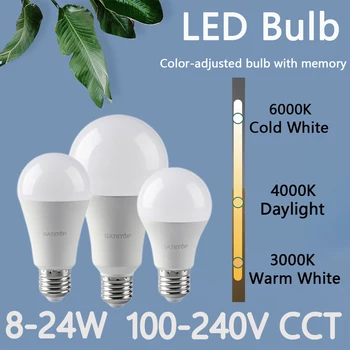 1-10PCS LED žiarovka Nový Štýl LED Smart Žiarovky 3 Farby, Upravená s Pamäťou 8W-24W AC100-240V B22 E27 vysokej lumen 100 bez blikania