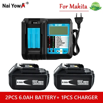 Batterie Li-Ion Nabíjateľná Makita 18V 6Ah remplacement pour MAKITA BL1880, BL1860, bl1830, avec chargeur 4A