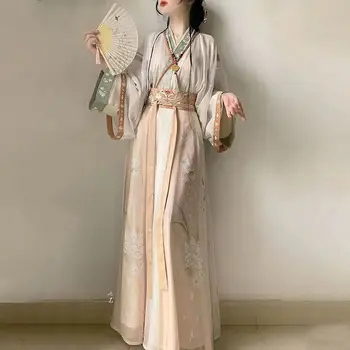 Yourqipao Hanfu Šaty Žien Starovekej Čínskej Tradičnej Ľudovej Tanečnej Hanfu Nastaviť Skladbu Žena Cosplay Kostým Retro Party Oblečenie