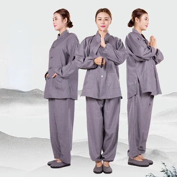 Budhizmus Meditácie Lohan Oblečenie Položiť Mních Kostým Chrámu Shaolin Oblečenie Župan Zen Oblečenie Budhistickí Mnísi Kostým pre Mužov, Ženy