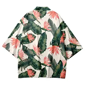 Listy Tlač Tradičné Haori 2022 Lete Havajskej Pláži Yukata Módne Ženy Muži Japonský Odev Cardigan Košele Kimono
