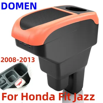 NOVÁ Honda Jazz Opierkou box Pre Honda Fit Jazz 2 Auto Opierkou na obdobie 2008-2013 Rameno Úložný box auto accessoriesDual Vrstva USB