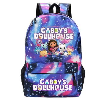 Cartoon Gabby domček pre bábiky Batoh Školské tašky pre Dievčatá Chlapci Kawaii Bookbag Deti Anime Batohy Notebook Mochila Cestovné Tašky