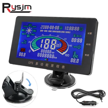 Univerzálny Multifunkčný LCD Digitálne GPS Tachometer Speed Meter+Hourmeter Hodiny +Teplota Vody+Napätia, Voltmeter+Kompas