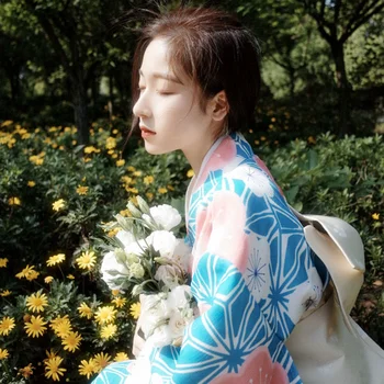Ženy Retro Letné Dlhé Šaty Cosplay Kostým Tradičné Japonské Kimono Župan Etapa Vykonanie Šaty Formálne Yukata