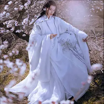 Hanfu Muži Ženy Starovekej Čínskej Tradičnej Hanfu Páry Cosplay Kostým Maškarný Hanfu Biele Šaty Pre Mužov Plus Veľkosť XL