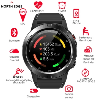 Severnom Okraji Smart Hodinky GPS Bluetooth-kompatibilné Smartwatch Muži Ženy Vodotesný IP67 Srdcovej frekvencie, Krvného Tlaku Monitor Hodiny