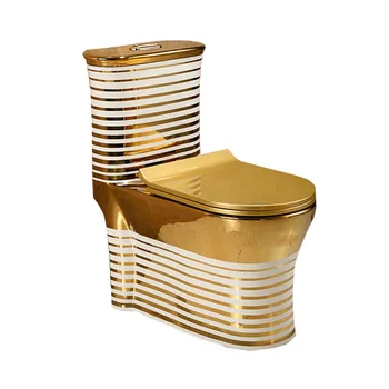 Zlaté Wc Luxusné Zlaté Pokovovanie Flush Vypnúť Šetrenie Vodou Sedieť