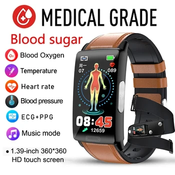 2023 Nové Zdravé hladiny Cukru v Krvi Smart Hodinky Mužov EKG+PPG Presné Teploty Tela Monitora tepu Smartwatch Krvný Tlak Hodinky