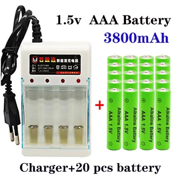 Batterie alcaline nabíjateľná Originálne 100% pour télécommande, jouet, alarme de fumée avec chargeur 1,5 V AAA 3800 mAh