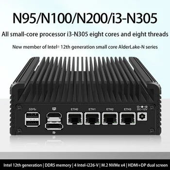 N Series 8-core N95/N100/N200/N305 bez ventilátora Mini hosť Mäkké trasy