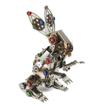 3d diy králik myš ťažké ručne zmontované kovu, mechanická montáž model ozdoby presnosť zvierat darček