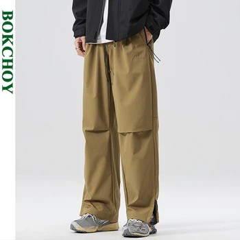 2023 Jeseň Nové Voľné Bežné Mužov Oblečenie Nohavice Jednofarebné Japonský Streetwear Nohavice Mužov Rovnou Nôh Nohavice L4006