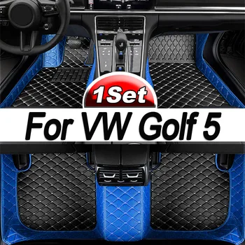 Zákazku Kožené Auto Podlahové Rohože Pre VW Volkswagen Golf 5 MK5 2004 2005 2006 2007 Koberce Koberce Nohy Podložky Príslušenstvo