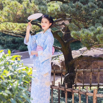 Dámske Letné Japonské Kimono 100% Bavlna Tradičné Yukata Župan Pohodlné Domáce oblečenie Cosplay Kostým Fotografie Šaty