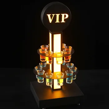 Novinka Koktail Držiak Led Shot Glass Vip Sparkler Služby Glorifier Nabíjateľná Display Modul Pre Klub Bar Party Decor